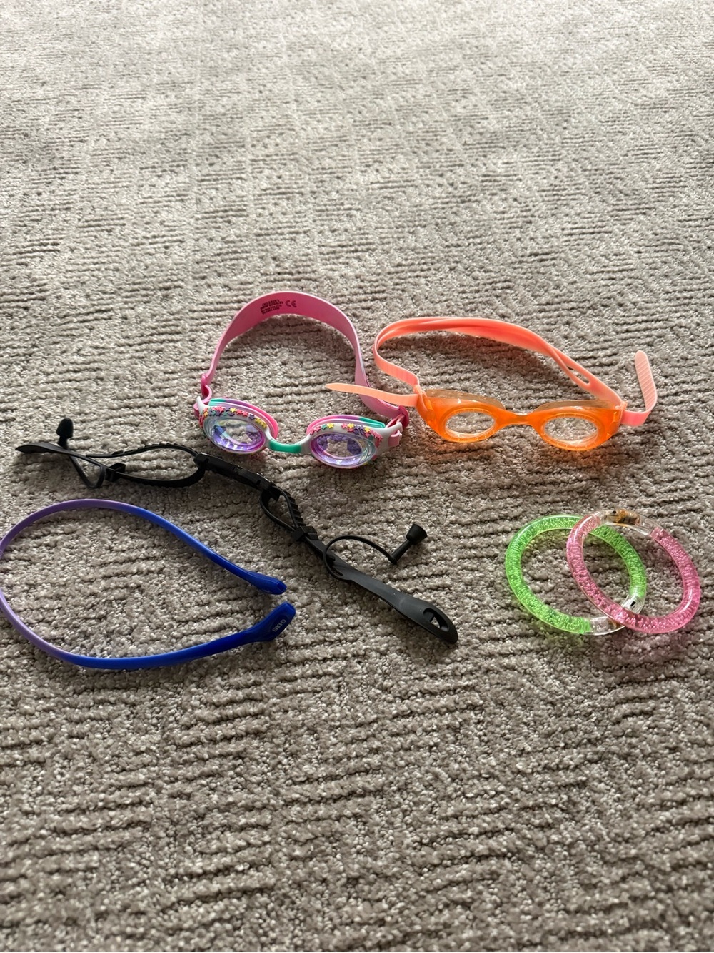 Kids Pink & Orange Swim Goggles Set — Fun Colored Eye Protection